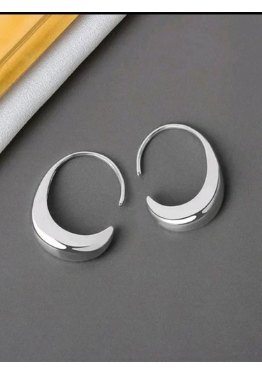 925ayar Gümüş Yarım Ay Küpe