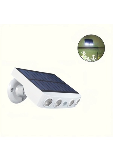 Chenkestoreone 1 Adet Güneş Enerjili Hareket Sensörlü Beyaz Işık Dış Mekan Bahçe Güvenlik Aydınlatma Beyaz