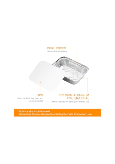 Xindoker 750ml Alüminyum Folyo Kutu, Kapaklı Tek Kullandım, Fırın/grill/ulaşım Uygun, Leakproof, 20 Adet Paket Çok Renkli