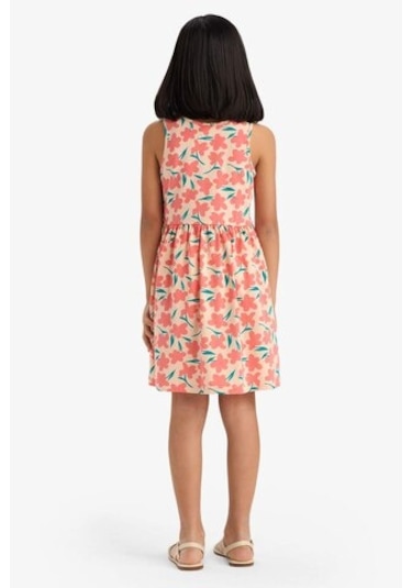 DeFacto Kız Çocuk Bisiklet Yaka Çiçek Desenli Kolsuz Yazlık Elbise B4338A825SMOG577