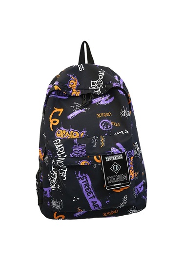 Suntek Graffiti Sırt Çantası Dizüstü Bilgisayar Günlük Siyah