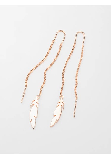 Vladlena Uzun Küpe Gümüş 925 Altın Kaplama Tüylü Çıkartmalar 287353416 Altın