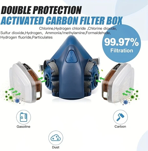 Willowhaven 7502 Gaz Maskesi Yeniden Kullanılabilir Solunum Maskesi Filtreli Kaynak Boyama Zımparalama