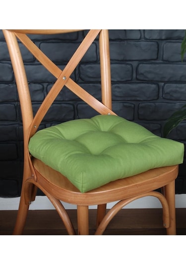 Altınpamuk Altınpamuk 4'Lü Lüx Pofidik Yeşil Sandalye Minderi Özel Dikişli B