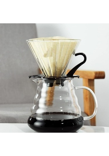 Dancemonkey Geeksen 100 Adet Doğal Ahşap Hamurlu V60 Kahve Filtresi - Çevre Dostu Beyaz, Premium Kalite, Kullanıcı Dostu Beyaz