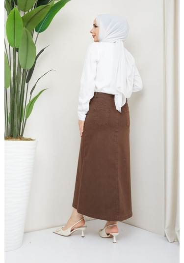 Ara Boy Likralı Gabardin Etek Kahverengi