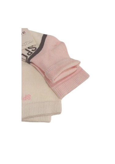 Kız Bebek Pembe Beyaz Asorti Yazı Detaylı Pamuklu Mevsimlik 3'lü Set Soket Çorap KARIŞIK RENK