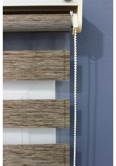 Ahşap Desenli Bambu Zebra Perde