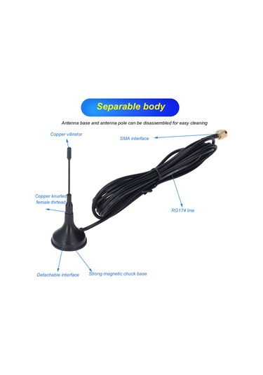 Symbee 2 Adet 12dbı Yüksek Kazançlı Sma Erkek Bağlantılı Süngerli Manyetik 2g/3g/4g/gprs Sinyal Alıcı-transmiter Anten