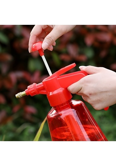 Trendooze Yüksek Kapasiteli Şeffaf Sulama Kabı - Kırmızı, 2.5l Model