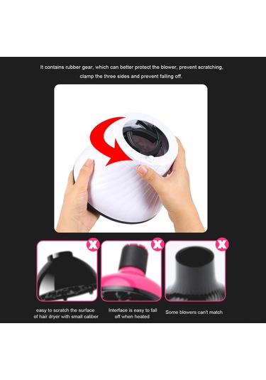 Suofeng Saç Kurutucu Diffüzyoru Evrensel Uyumlu Saç Tipine Uygun Isı Dağıtımı Saç Zararını Önler Saç Kalınlaşmasını Sağlar Siyah