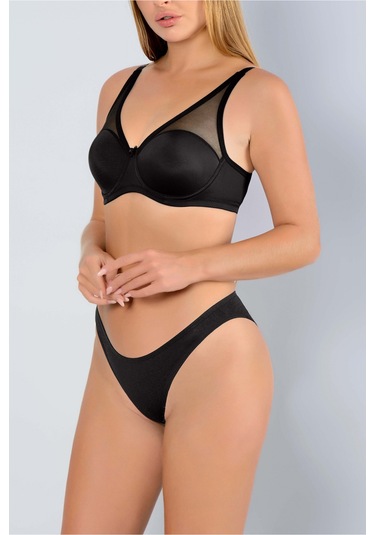 Auw Olıvıa Tüllü Toparlayıcı Sütyen Aydinunderwear Siyah