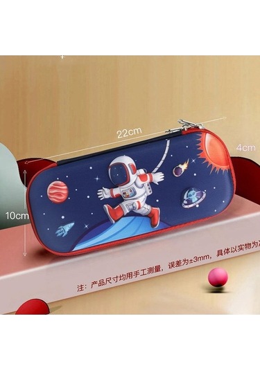 Willowhaven S-888 İlköğretim Okulu Karikatür Eva Kalem Kutusu, Açık Mavi, Düşme Önleyici, 22x10cm, 125g, Çocuk Kullanımı Açık Mavi