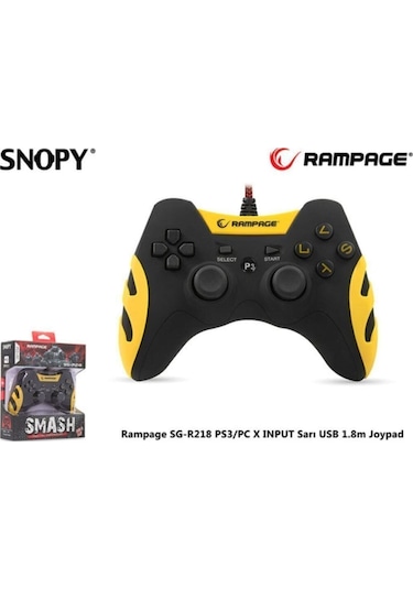 Gamepad-Snopy Rampage Sg-R218 Ps3/Pc Sarı Usb