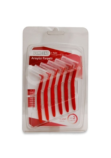 Pakdent Arayüz Fırçası L Tipi 0,5 Mm 6 Lı Kırmızı