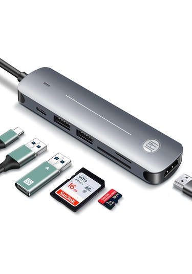 JEYI Type-C to 6in1 HUB Dönüştürücü Çevirici Adaptör