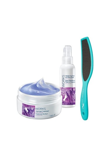 Avon Foot Works Lavanta Özlü Bakım Kremi 150 ml + Ayak Spreyi 100 + Ayak Ponzası