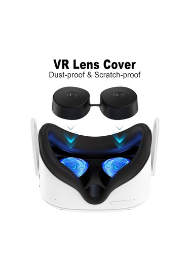 Vr Silikon Göz Maskesi + Lens Koruyucu Kapak + Joystick Şapkası, Meta Quest 2 İçin Beyaz