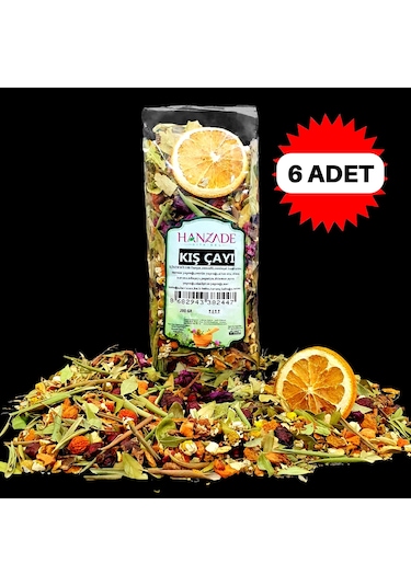 Hanzade Bitkisel Kış Çayı 200 Gr x 6 Adet Zengin İçerikli
