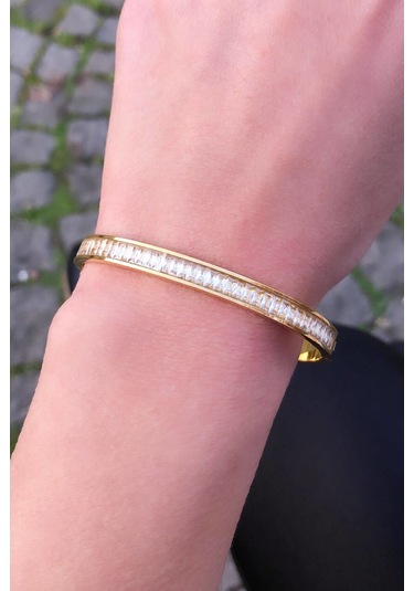 Baget Sıralı Gold Renk Çelik Kelepçe Gold