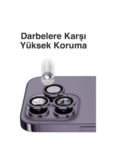 Apple Uyumlu iPhone 14 Plus Kamera Lens Koruyucu Mor