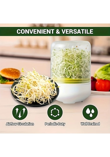 Elmpaly Beyaz Kolay Filizlenme Seti - Havalandırmalı Sağlıklı Filiz Makinesi