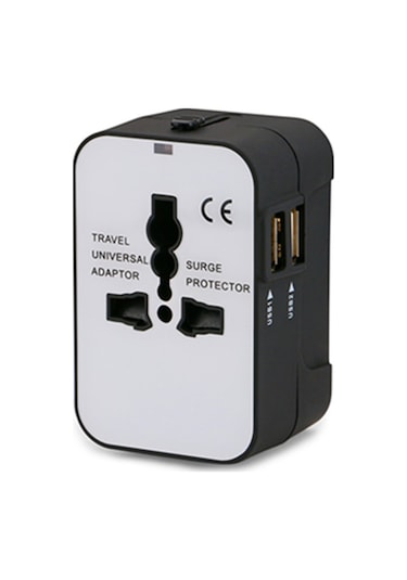 Geeksen Hht202 Evrensel Seyahat Şarj Adaptörü - Siyah, 6 Lü, 2 Usb 2.1a, 1350w, Ac100-250v, Le Akıllı Koruma, Abs+pc, Ce/fcc/rohs Onaylı