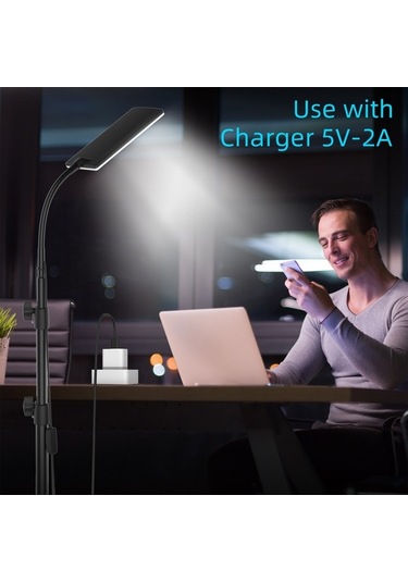 Pazly 84 Ledli Usb Şarjlı Ayarlanabilir Selfie Işığı, 58-120cm Tripod, Siyah Çok Renkli