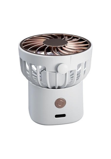Açık Portatif Küçük Bel Fan, Mini Küçük Asılı Boyun Fanı, Usb Masaüstü Fan 7373 Beyaz