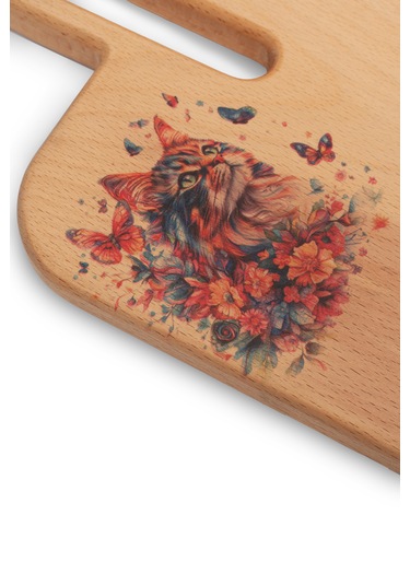 Yekpare Masif Ahşap Sunum Kesme Tahtası Desenli Kayın Medium 11