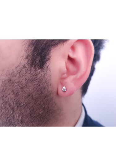 Pırlanta Taşlı Sayra Damla Erkek Küpesi 0802e0039