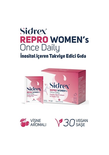 Sidrex Repro Women's Once Daily Inositol İçeren Takviye Edici Gıda 30 Saşe