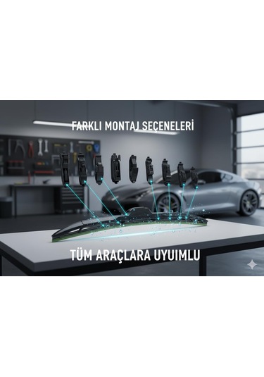 Space Premium 10 Aparatlı Hibrit Silecek Kilitli Model 35 Cm Uyumlu