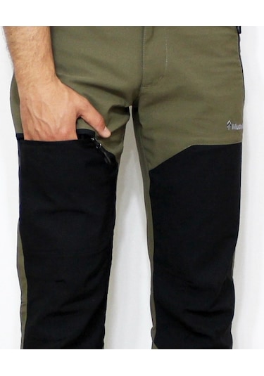 Mudwill Alpin Likralı Erkek Outdoor Pantolon Haki-Siyah Haki