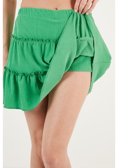 Lela Beli Lastikli Mini Bayan Şort Etek 5865038 Benetton