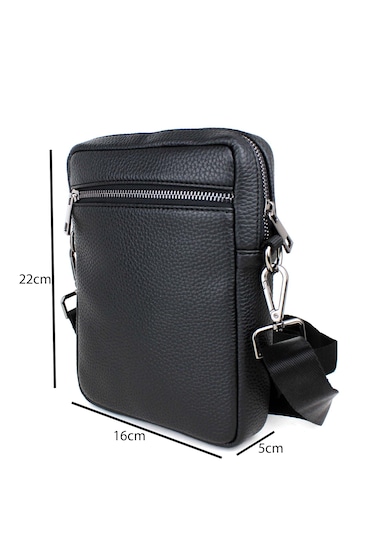 Erkek Siyah Askılı Postacı Çanta Omuz Çantası Siyah