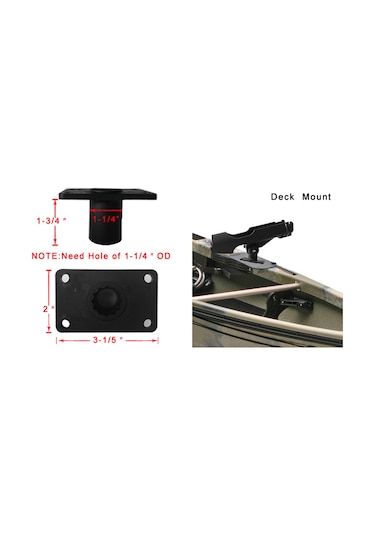 Dianziye Dayanıklı Abs Balıkçılık Kamışı Tutucu - Siyah Plastik Kayık Ve Kano Aksesuarı