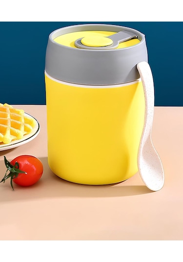 304 Çelik Yemek Mama Saklama Kabı cin560sr Sarı 500 ML Sarı