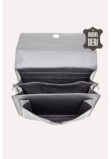 Hakiki Deri Kadın El Çantası Siyah Smr9022 Siyah