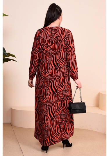 Kadin Anne Buyuk Beden Elbise Cicekli Tesettur Giyim 001