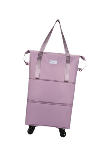 Homyl Katlanabilir Seyahat Çantası Tekerlekli Genişletilebilir El Mor Çift Genişlet