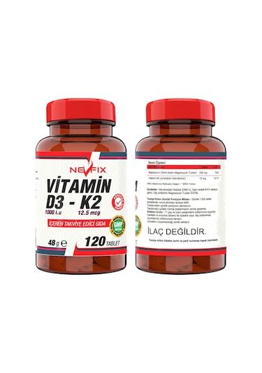 Ncs Omega 3 Balık Yağı Limon Aromalı + Nevfix Vitamin D3-K2 120 Tablet