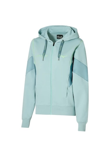 Athletics Mizuno Sweat Jacket Kadın Kapüşonlu Sweatshirt Yeşil Çok Renkli