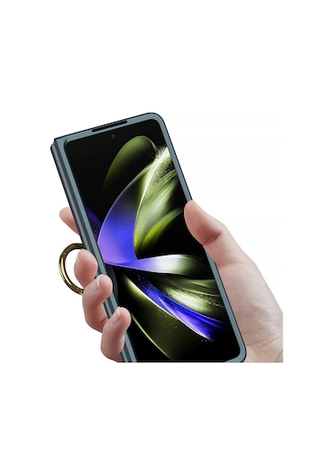 Galaxy Z Fold 5 Kılıf Zore Kıpta Yüzüklü Flip Sert Kılıf