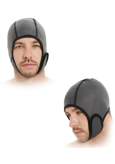 Suntek Scuba Diving Hood 2mm Neopren Dalış Wetsuit Sörf Gri Gri