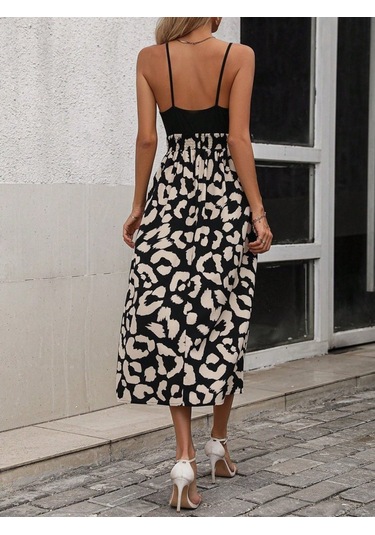 Kadın Ip Askılı Kruvaze Yakalı Üst Janjan Alt Süprem Elbise Siyah