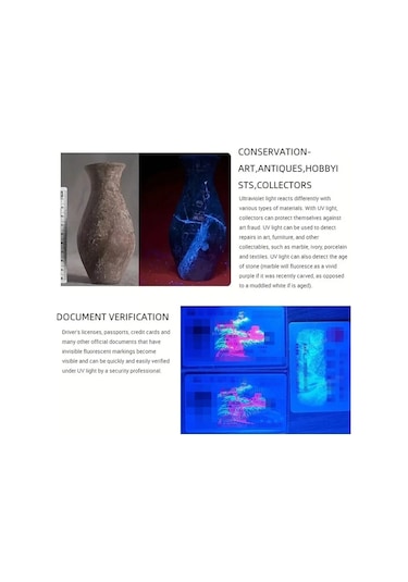 Profesyonel 90watt Uv 365nm Değerli Taş Tespit Powerbank & Led Fener Siyah