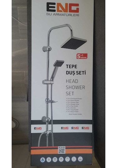 Lüks Tepe Duş Seti Modern Tasarım, Yüksek Basınçlı Yağmurlama Duş Keyfi Krom