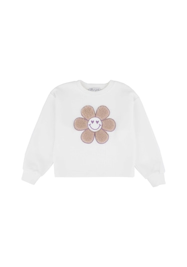 Bestkids Kız Çocuk Papatya İşlemeli Sweatshirt 2-6 Yaş 001