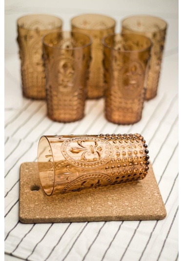 Akrilik Bal 6'lı Uzun Bardak & Su Meşrubat Bardağı 750 Ml Büyük Boy & Cam Değildir